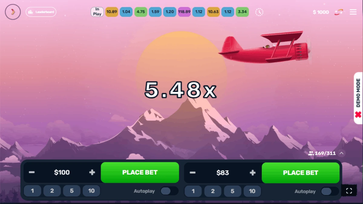 Aero crash game gameplay screenshot by Turbo Games