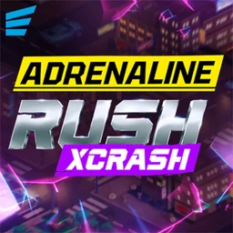 Adrenaline Rush: XCrash crash game logo by Evoplay