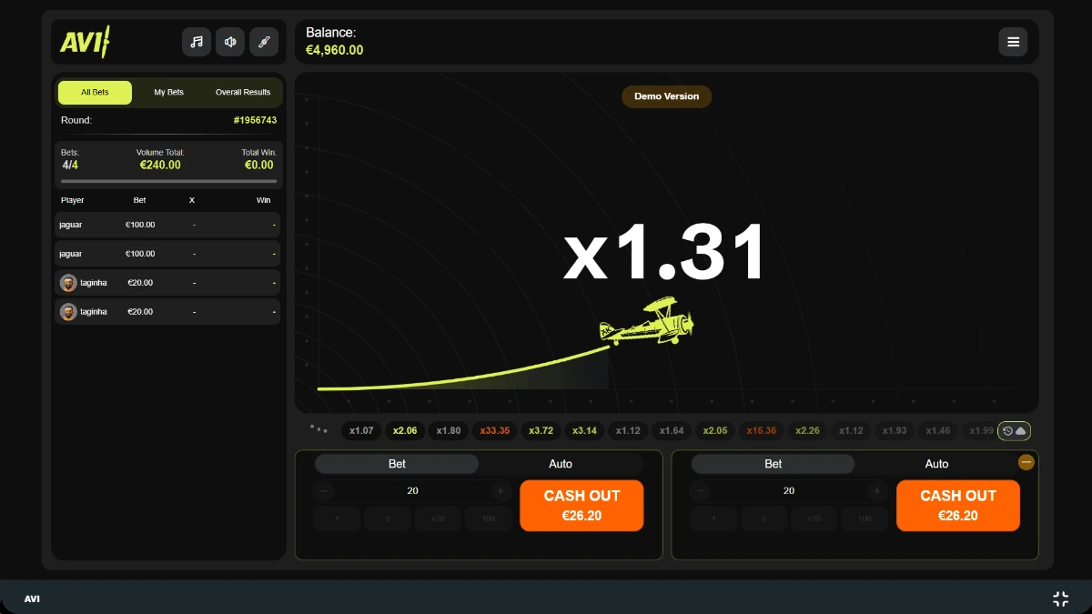 Avi crash game gameplay screenshot by PopOK Gaming
