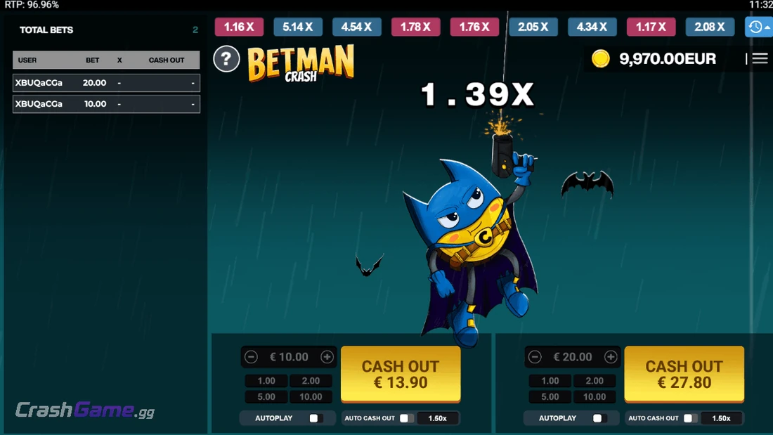 BetMan Crash gameplay screenshot by Caleta Gaming